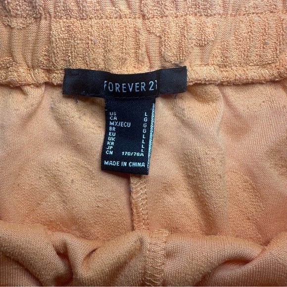 Forever 21 Hibiscus Terrycloth Swim Cover Up Set. Color: Orange. Size: Large. - Picture 7 of 9